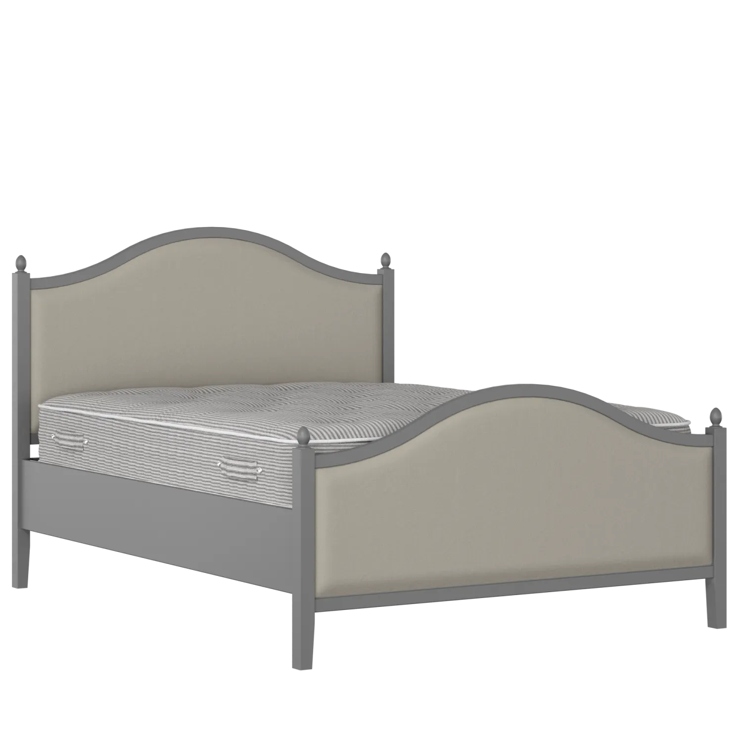 Brady Upholstered wood upholstered bed in grey with Silver fabric