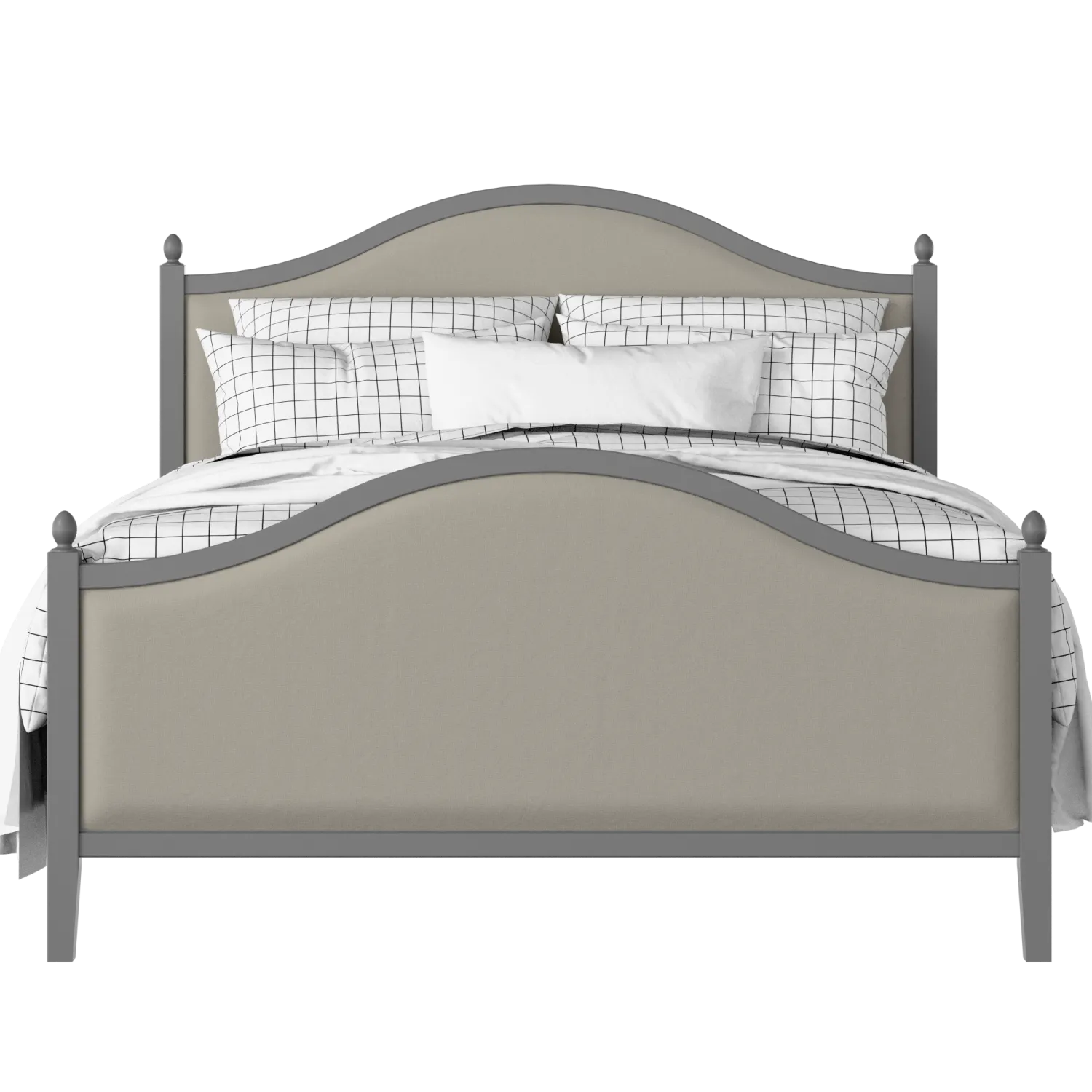 Brady Upholstered wood upholstered upholstered bed in grey with Silver fabric