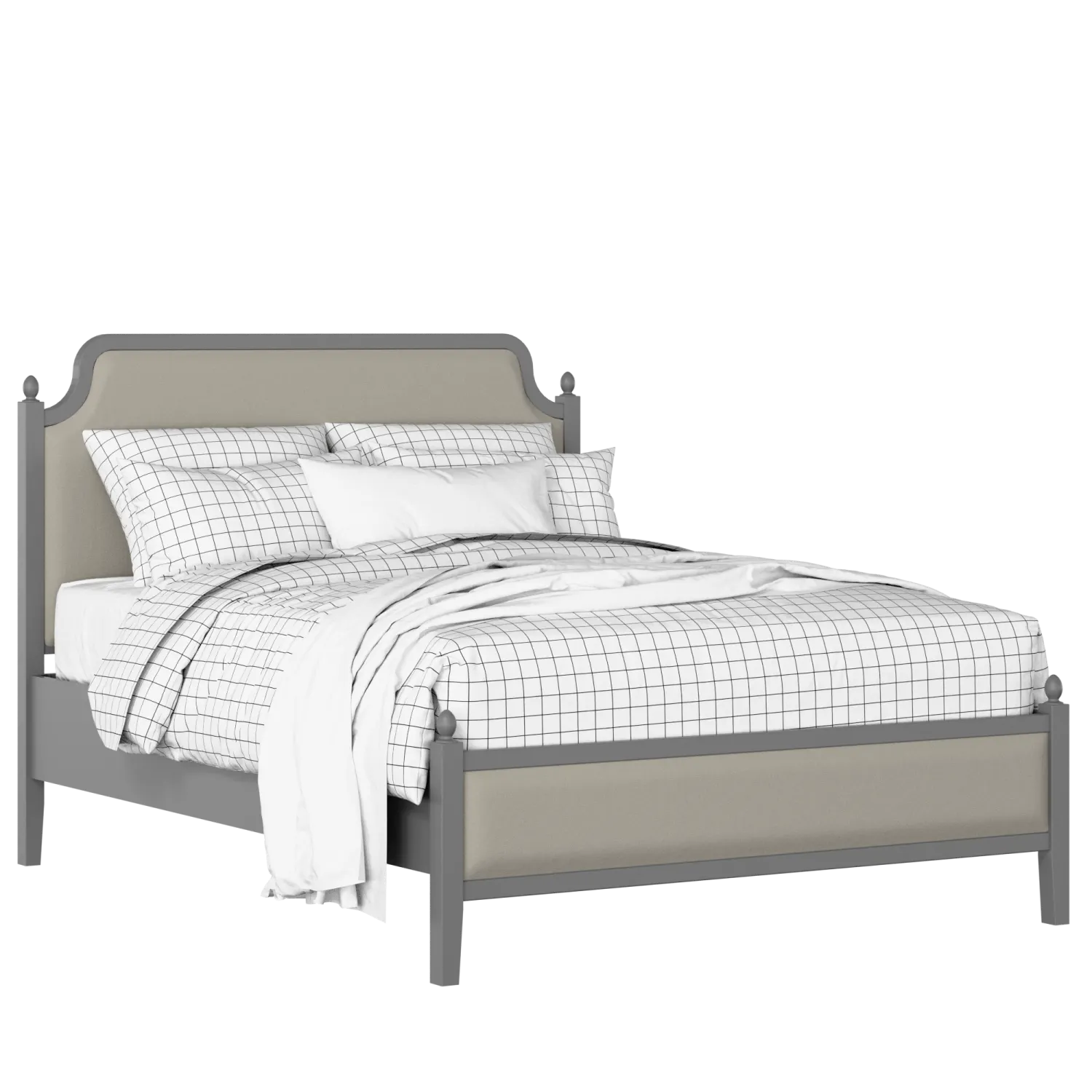 Bronte Slim Upholstered wood upholstered bed in grey with Silver fabric