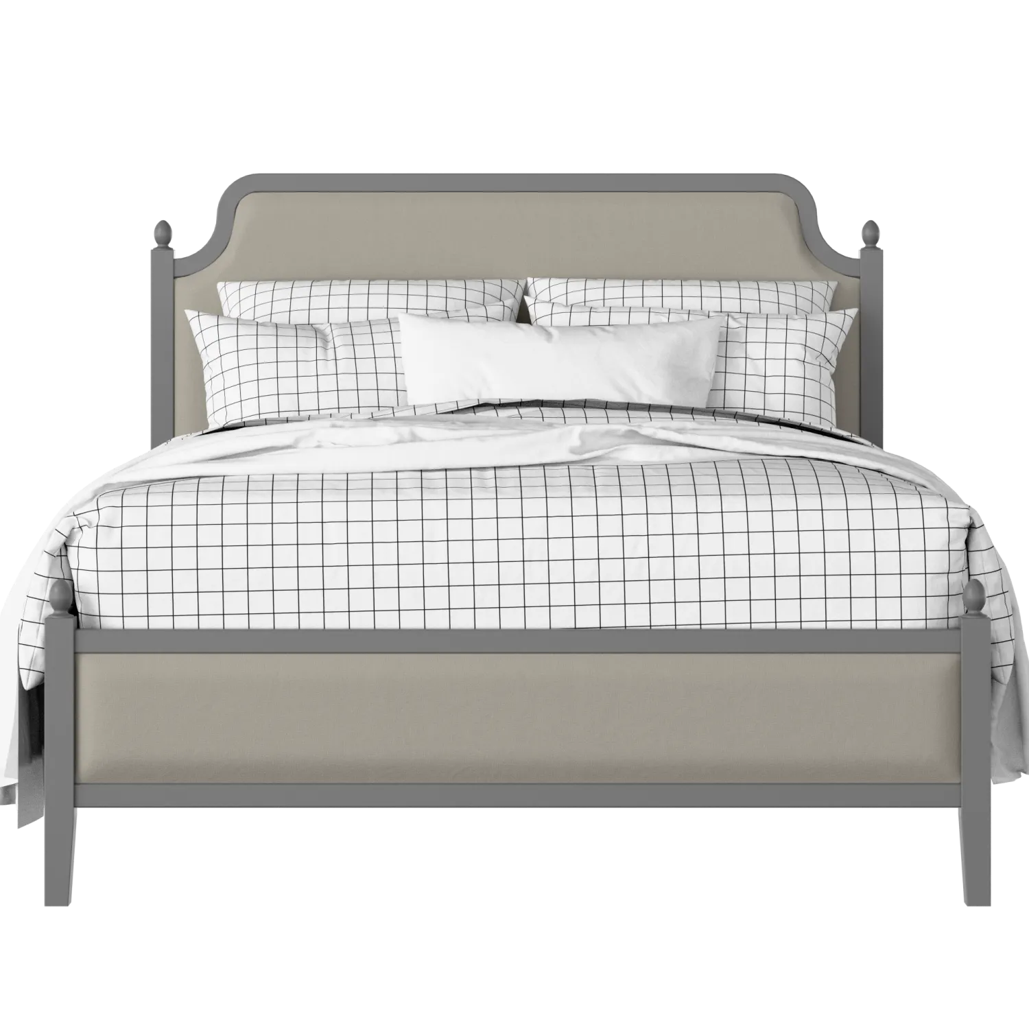 Bronte Slim Upholstered wood upholstered upholstered bed in grey with Silver fabric