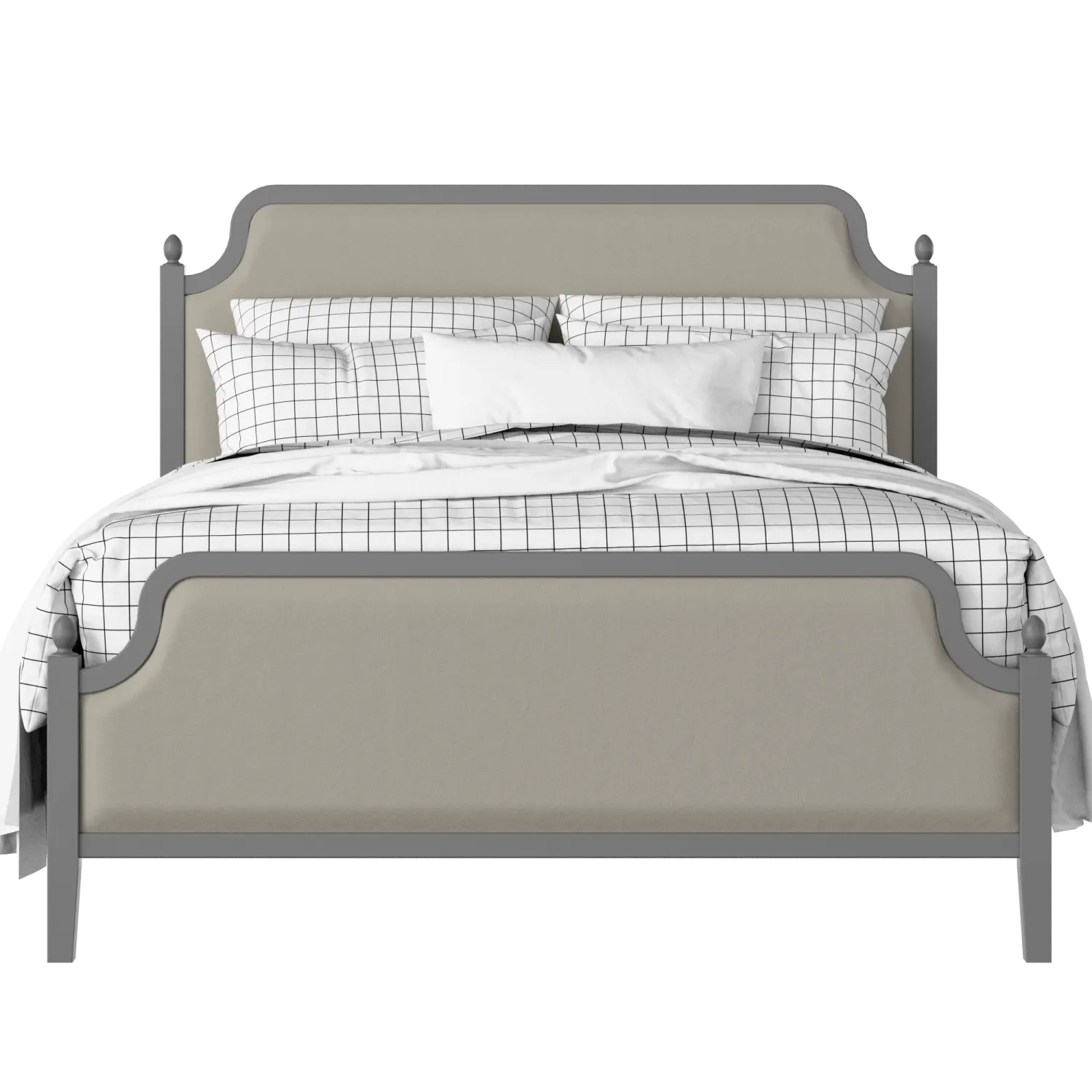 Bronte Upholstered wood upholstered upholstered bed in grey with Silver fabric