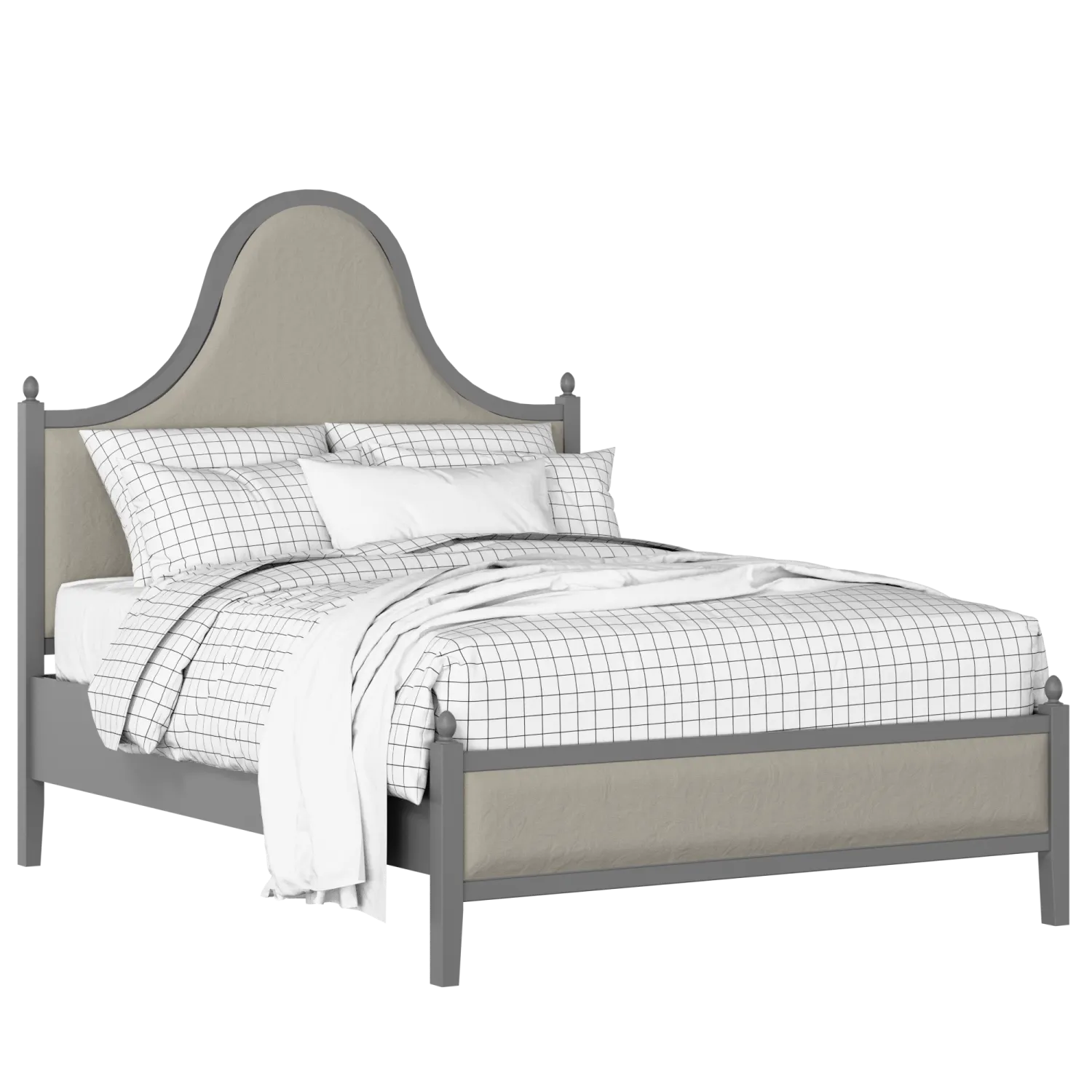 Bryce Upholstered wood upholstered bed in grey with Silver fabric