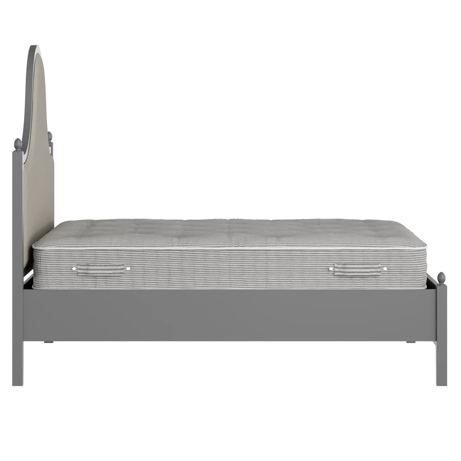 Bryce Upholstered wood upholstered bed in grey with Silver fabric