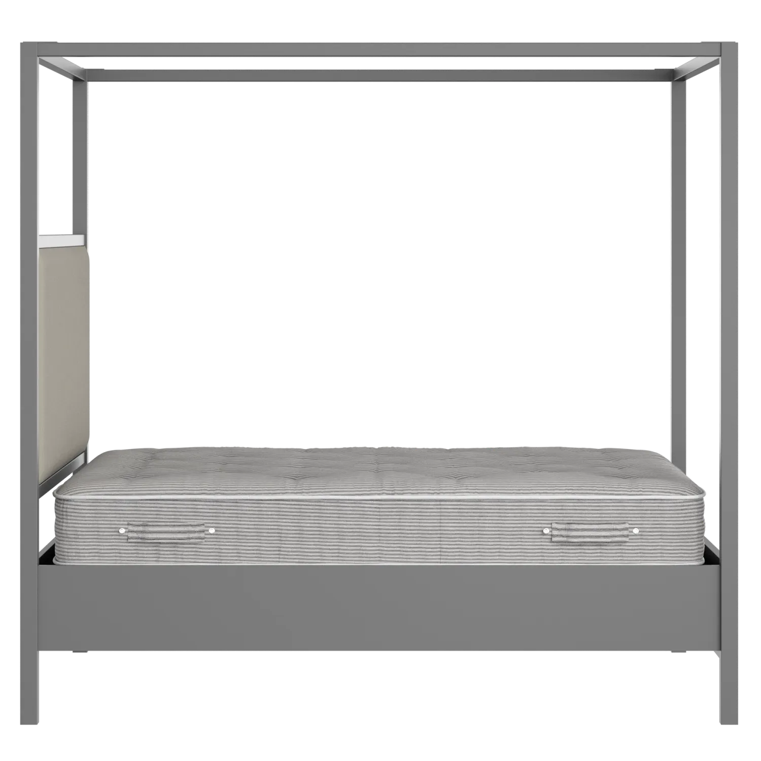 Byron Slim Upholstered wood upholstered bed in grey with Silver fabric