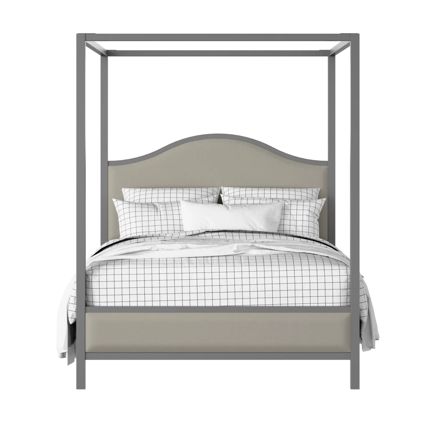 Coleridge Slim Upholstered wood upholstered upholstered bed in grey with Silver fabric
