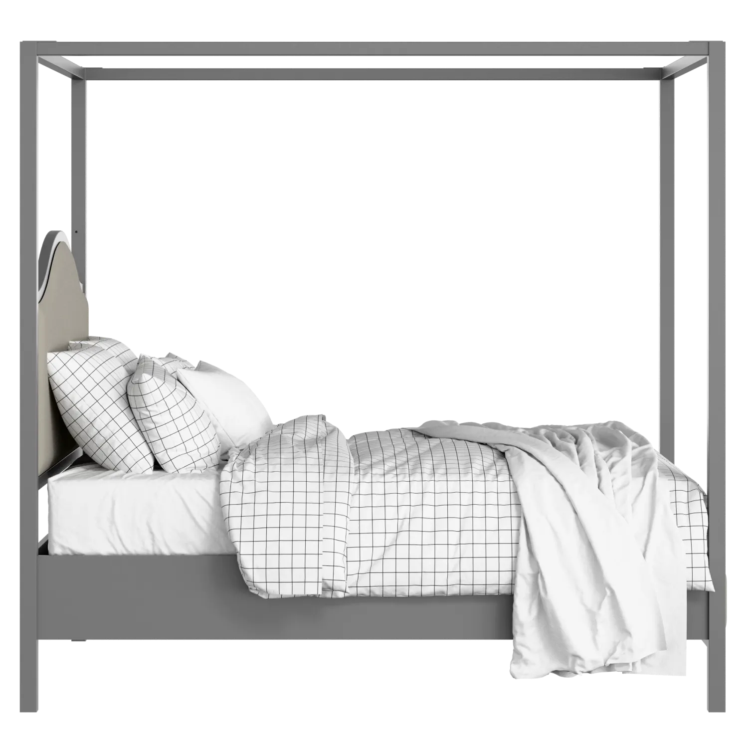 Coleridge Slim Upholstered wood upholstered bed in grey with Silver fabric