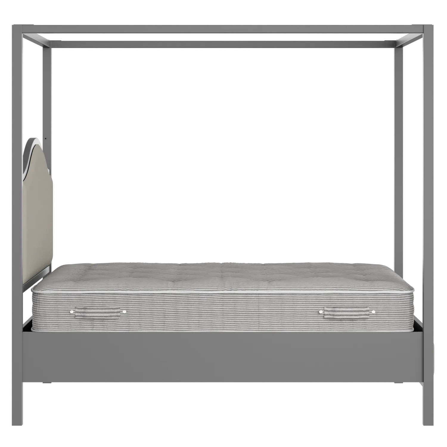 Coleridge Slim Upholstered wood upholstered bed in grey with Silver fabric