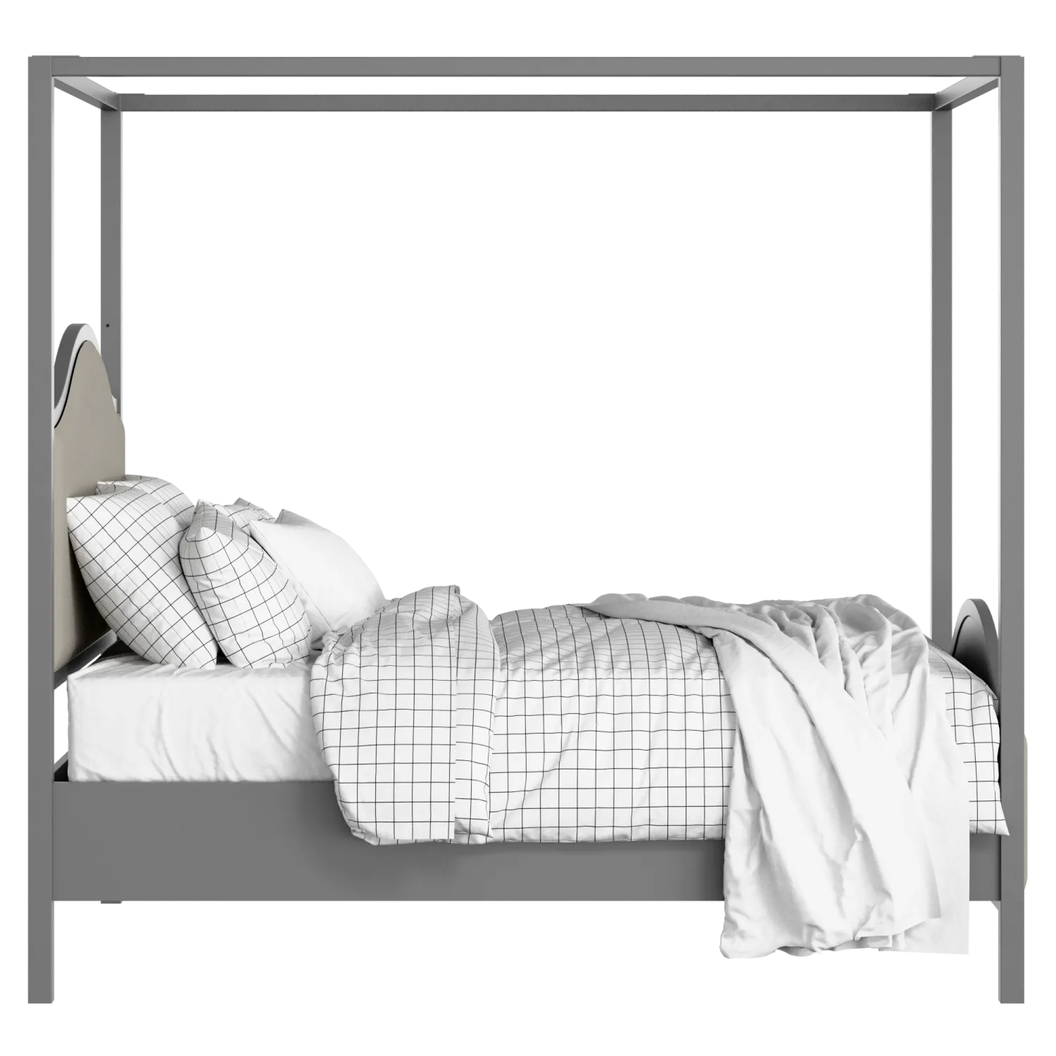 Coleridge Upholstered wood upholstered bed in grey with Silver fabric