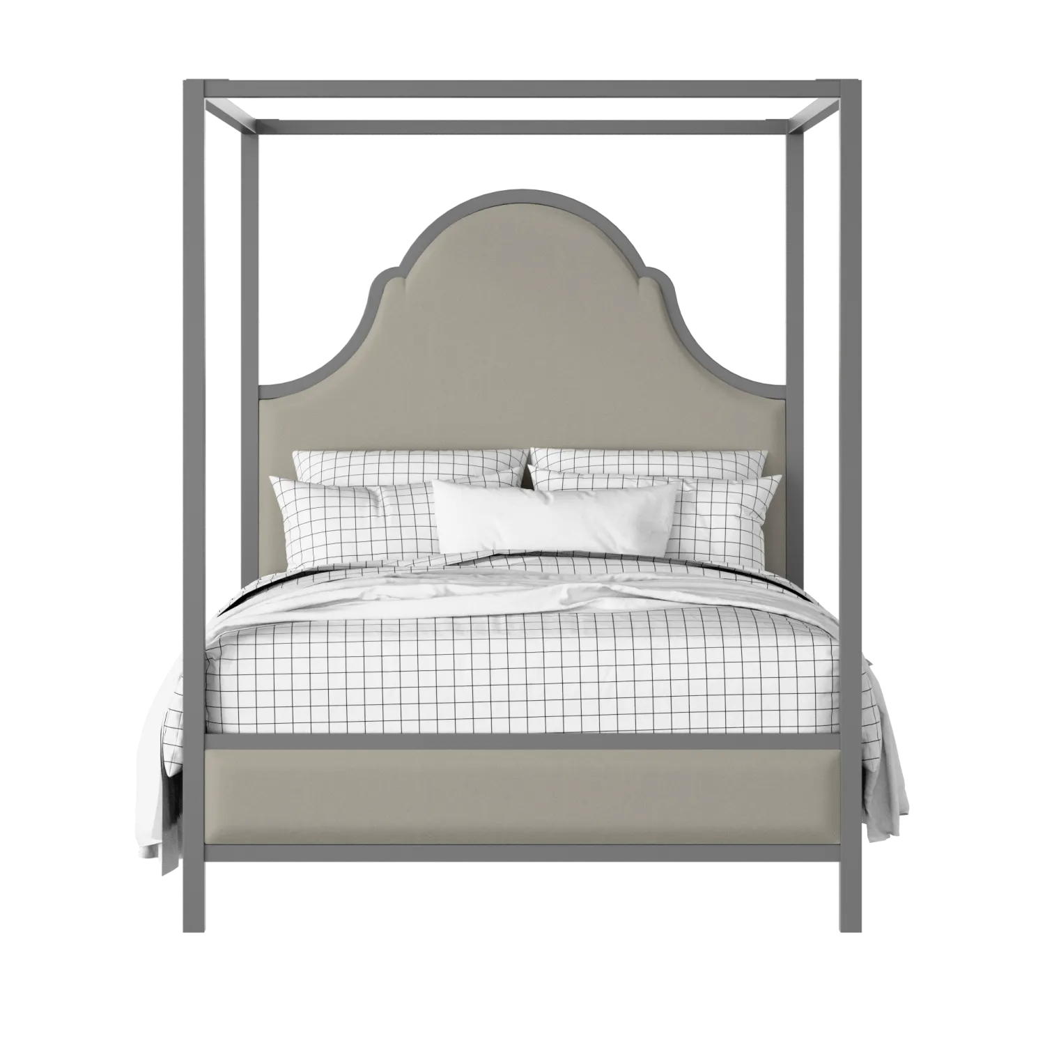 Joyce Upholstered wood upholstered upholstered bed in grey with Silver fabric