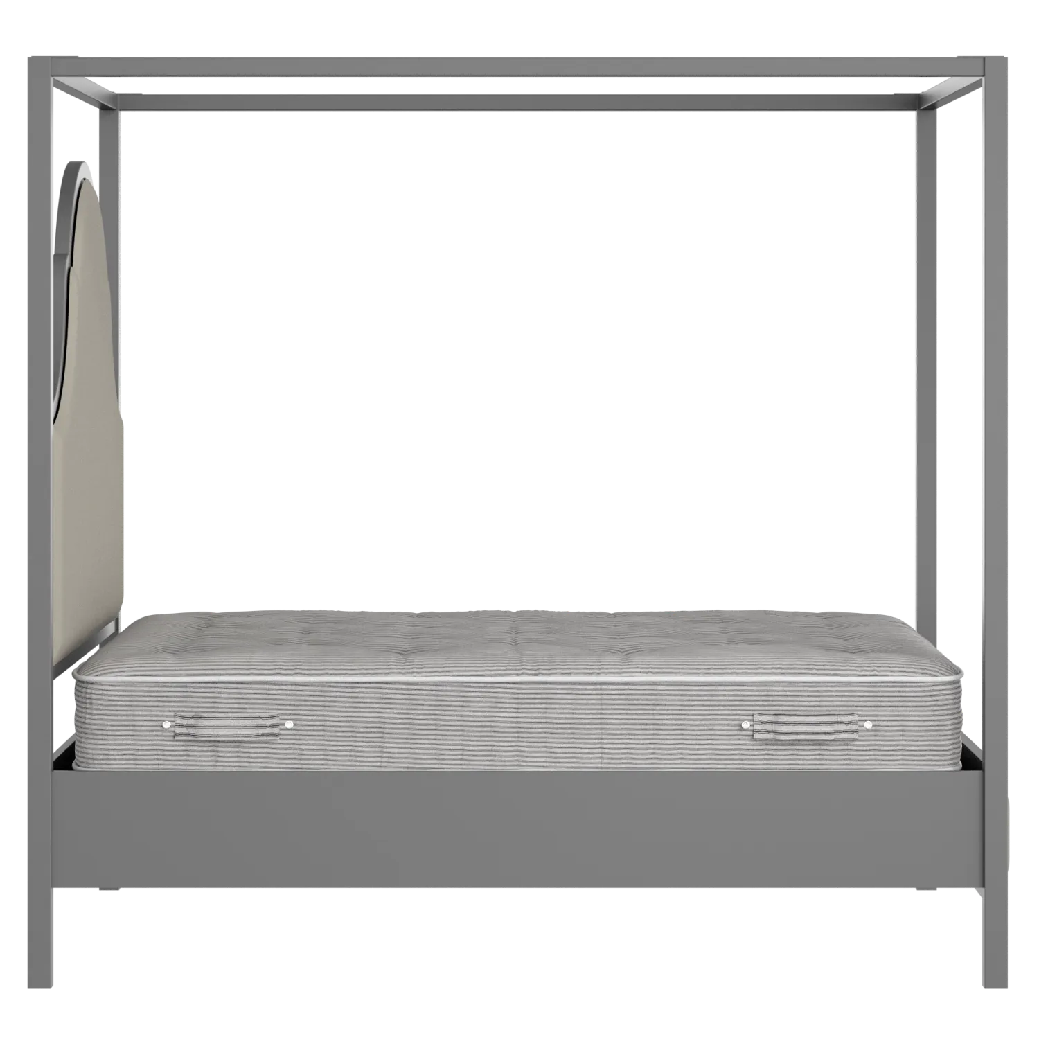 Joyce Upholstered wood upholstered bed in grey with Silver fabric