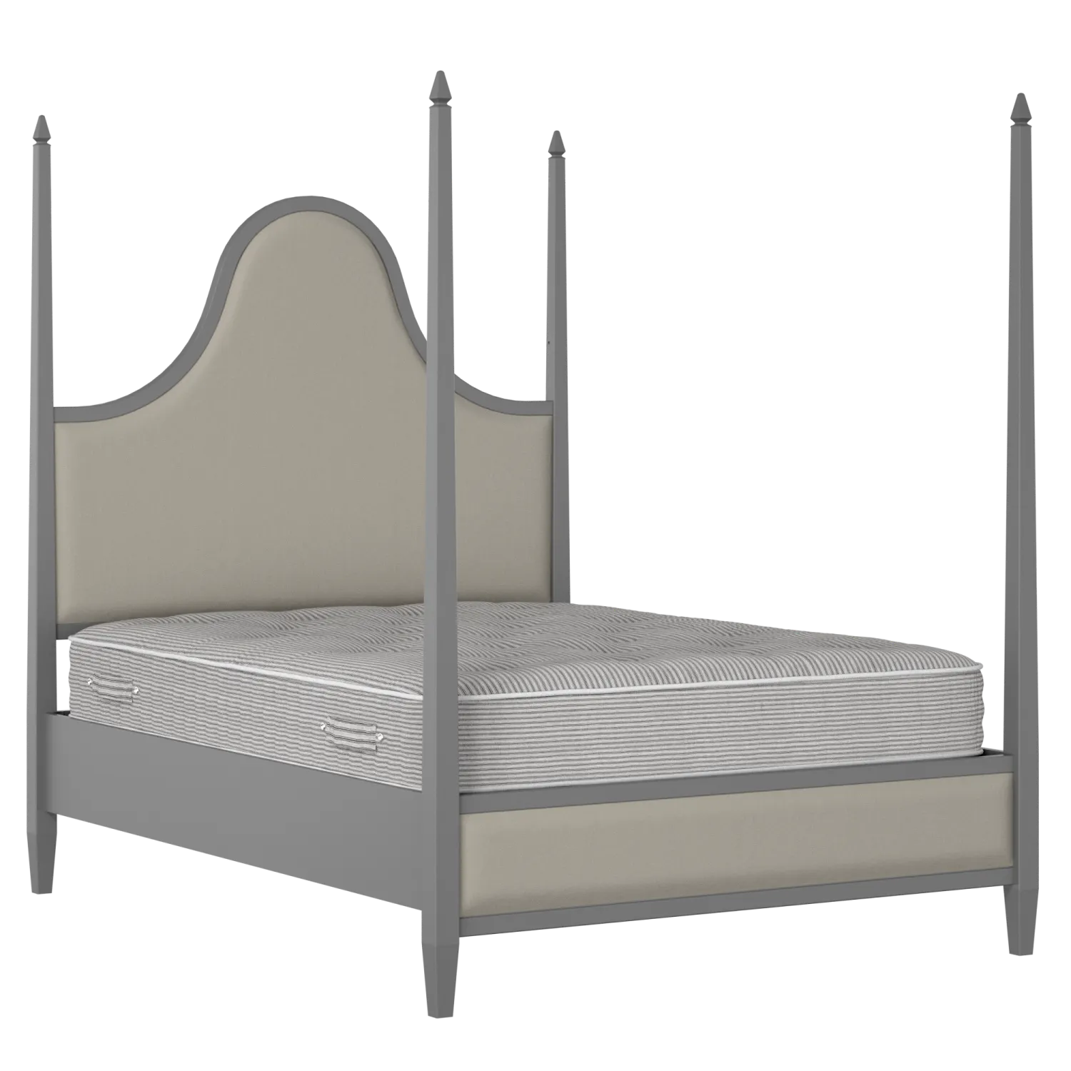 Kelly Upholstered wood upholstered bed in grey with Silver fabric