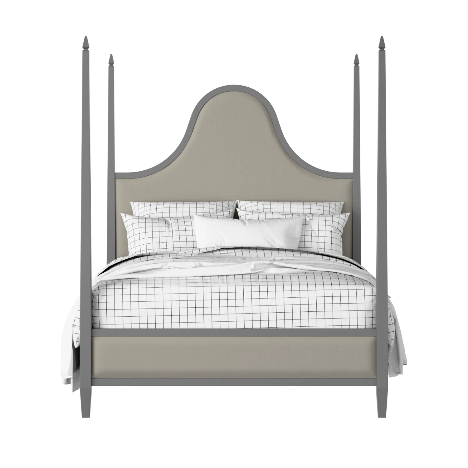 Kelly Upholstered wood upholstered upholstered bed in grey with Silver fabric
