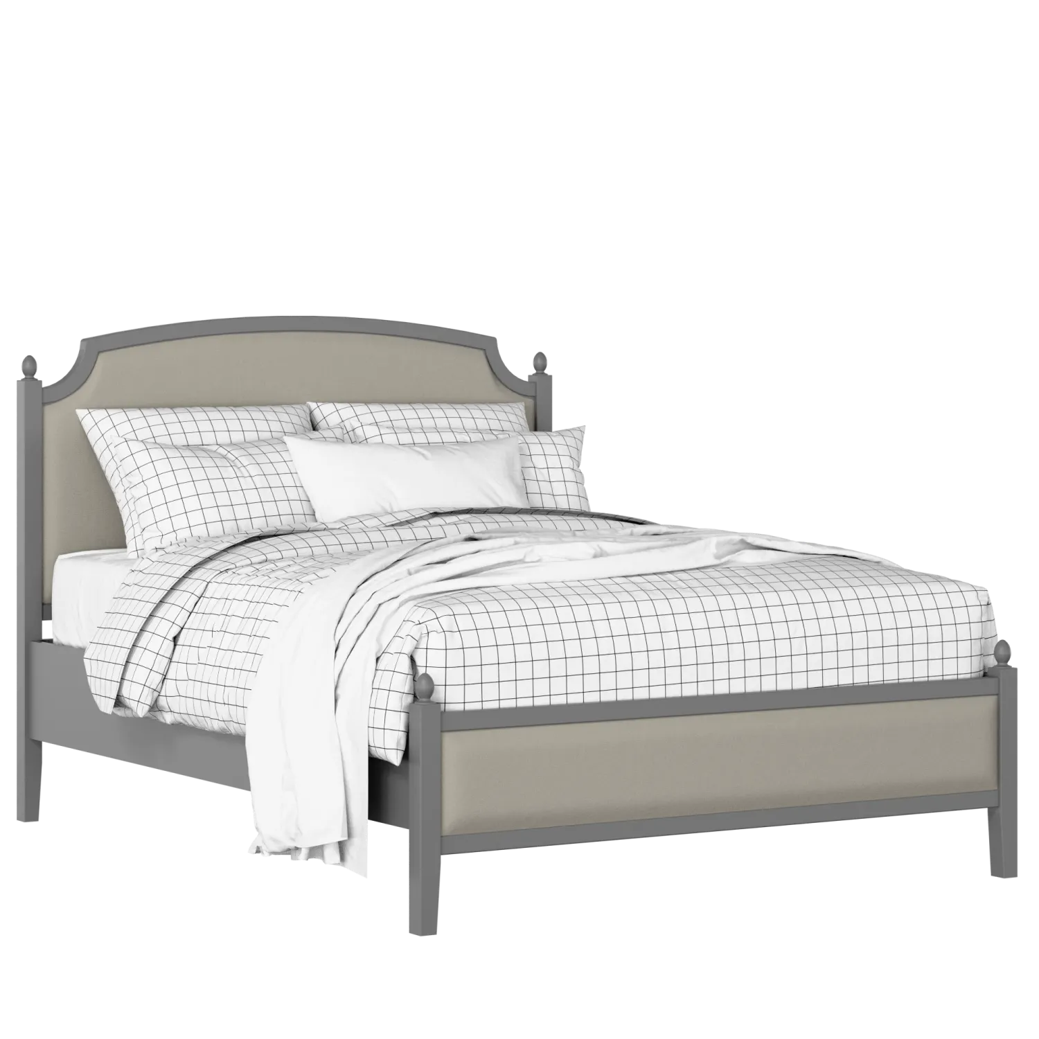 Kipling Slim Upholstered wood upholstered bed in grey with Silver fabric