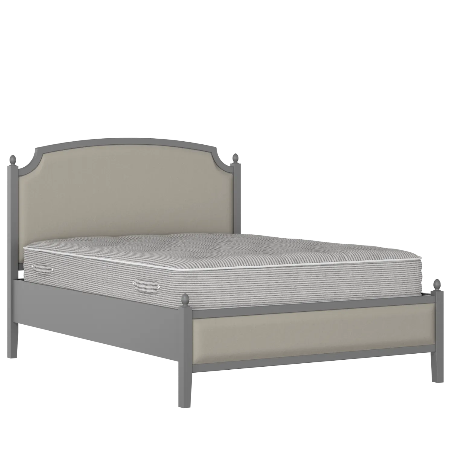 Kipling Slim Upholstered wood upholstered bed in grey with Silver fabric
