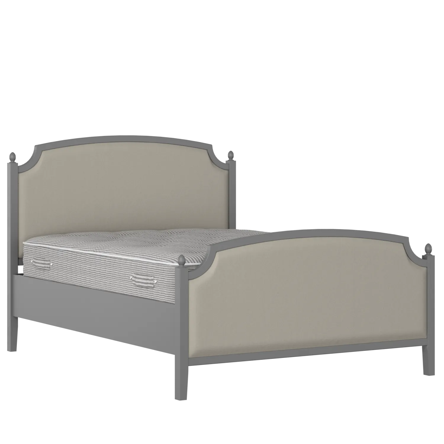 Kipling Upholstered wood upholstered bed in grey with Silver fabric