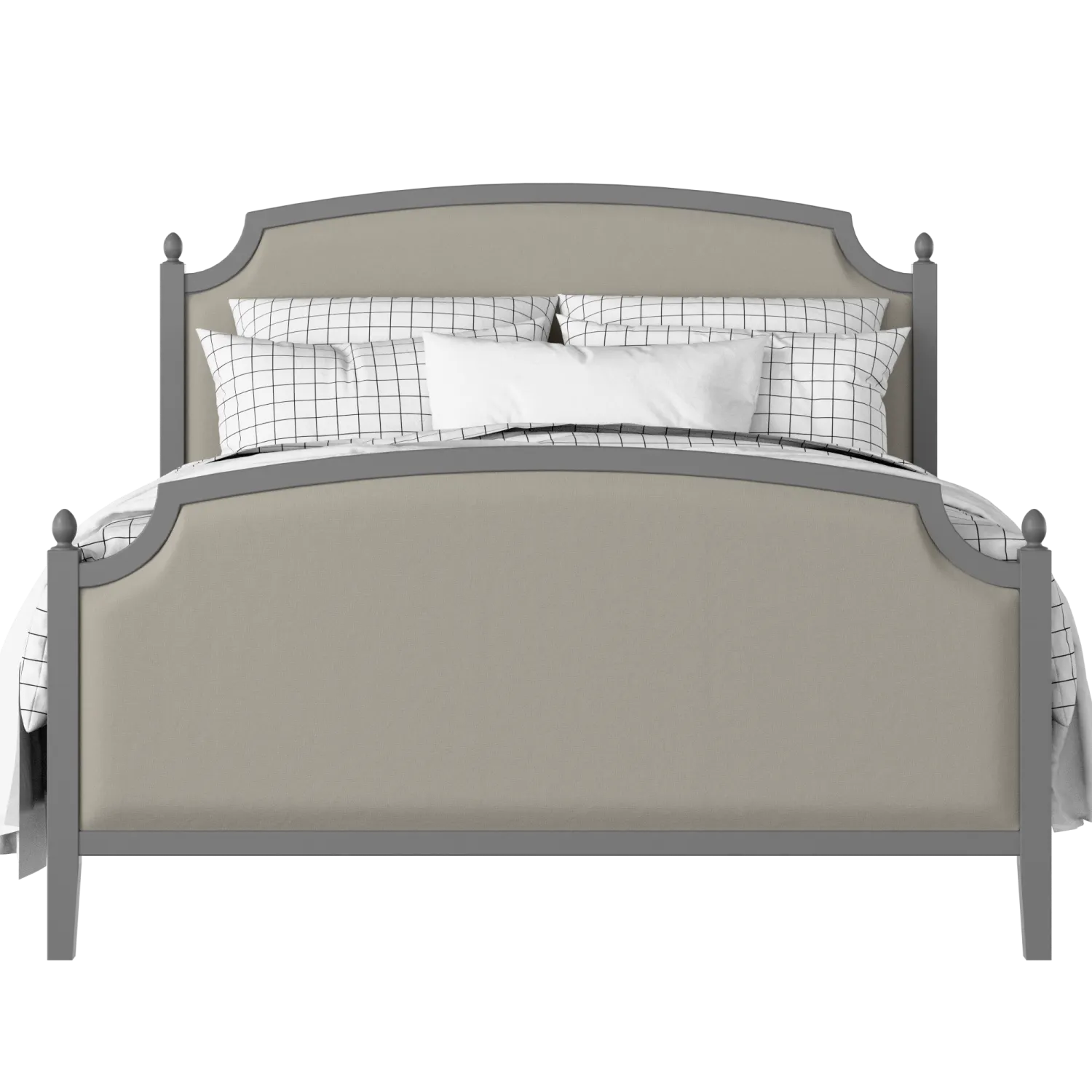 Kipling Upholstered wood upholstered upholstered bed in grey with Silver fabric