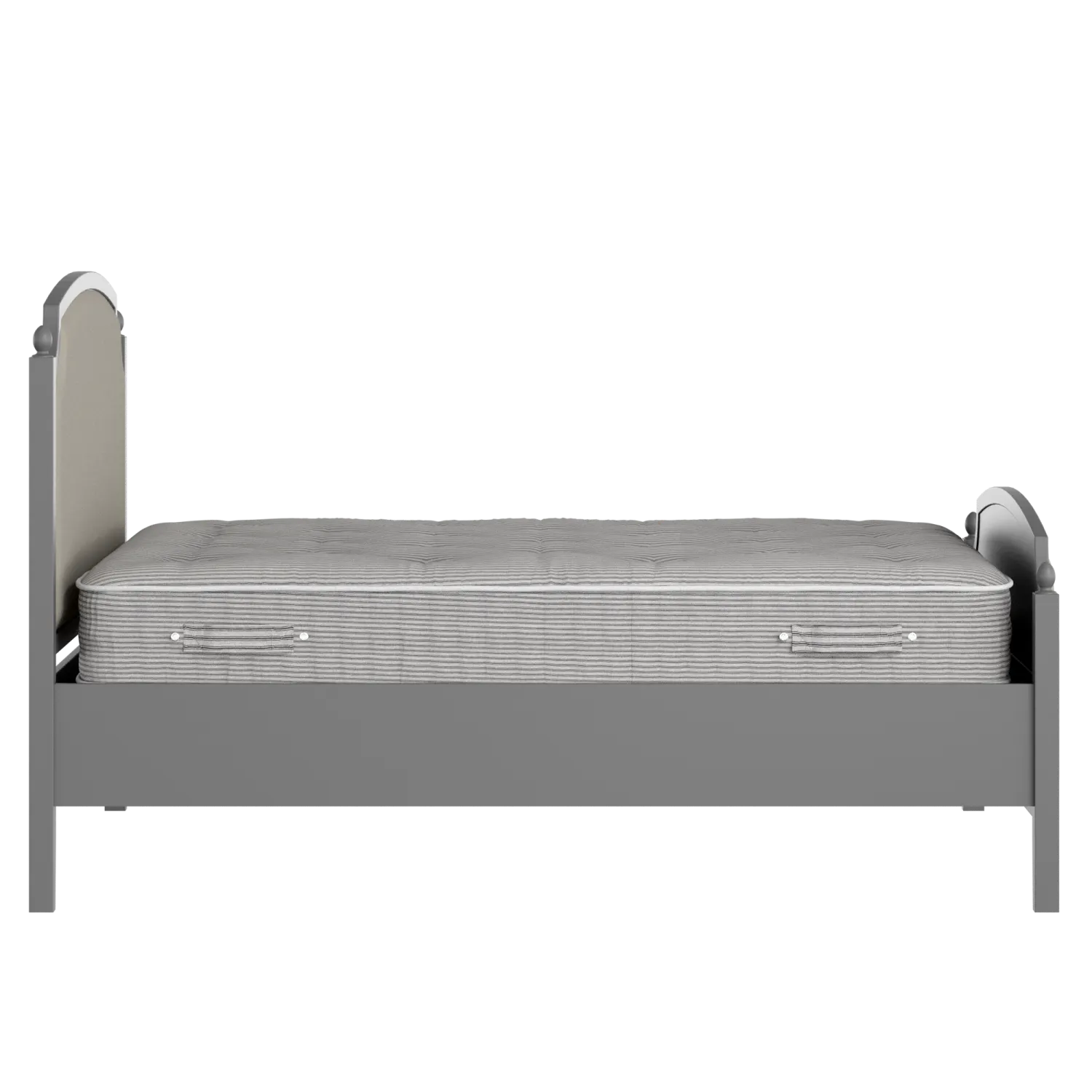 Kipling Upholstered wood upholstered bed in grey with Silver fabric