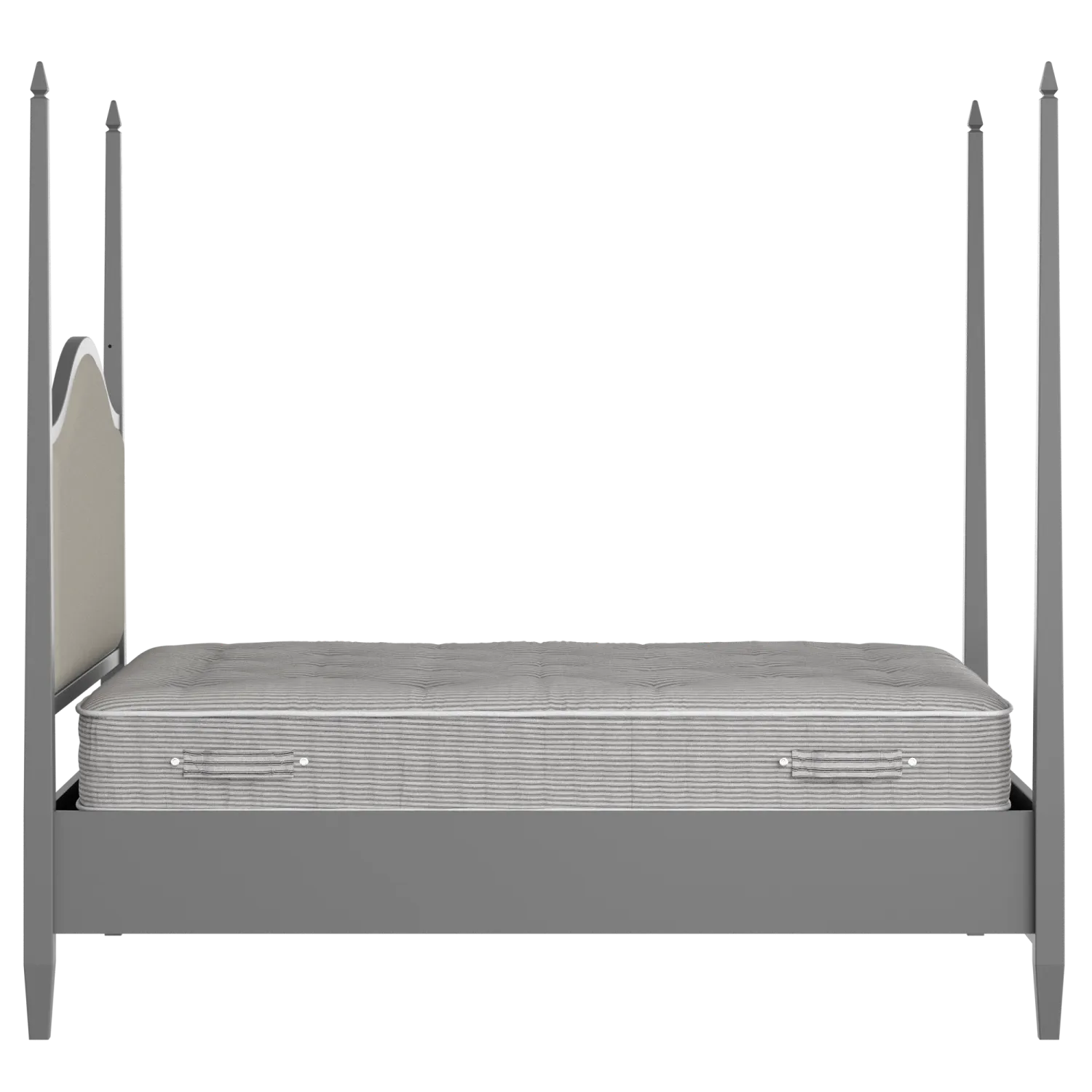 Larkin Slim Upholstered wood upholstered bed in grey with Silver fabric