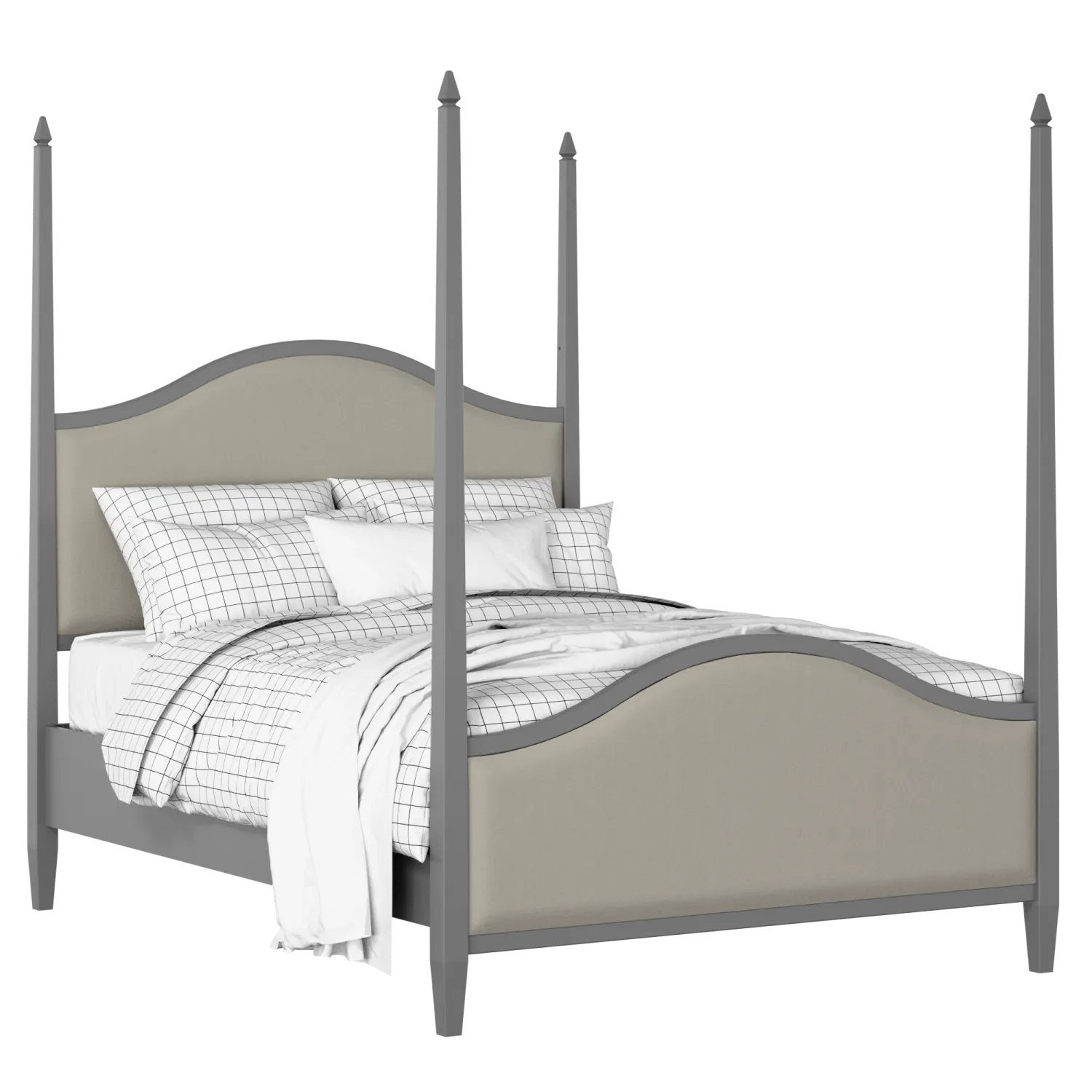 Larkin Upholstered wood upholstered bed in grey with Silver fabric