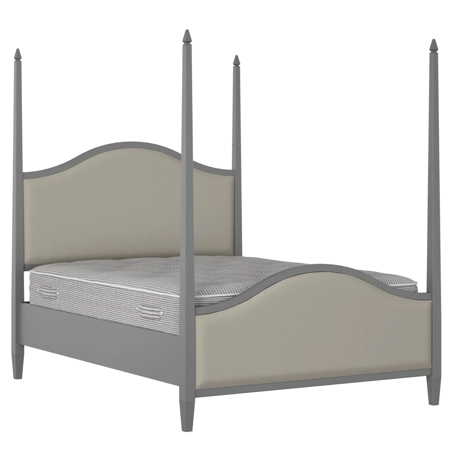 Larkin Upholstered wood upholstered bed in grey with Silver fabric