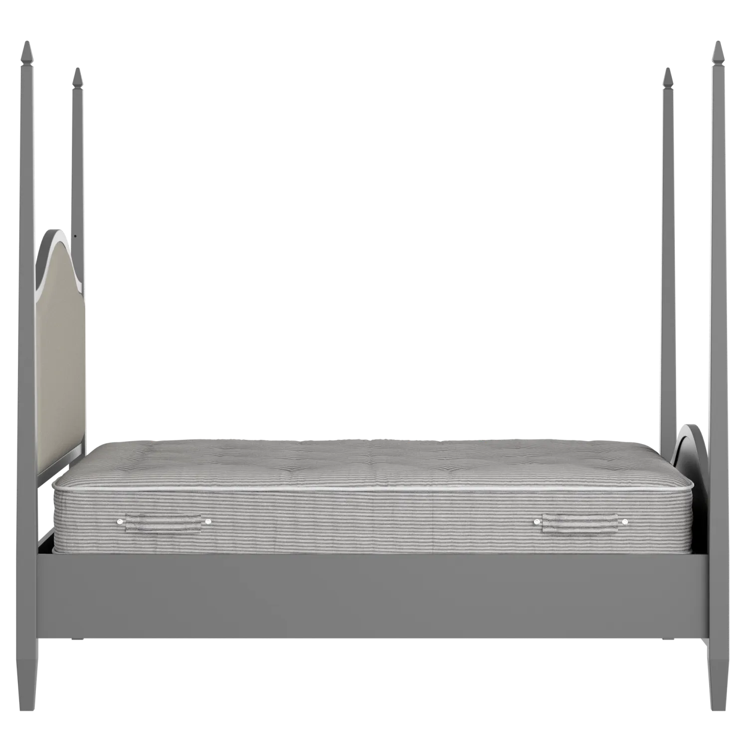 Larkin Upholstered wood upholstered bed in grey with Silver fabric