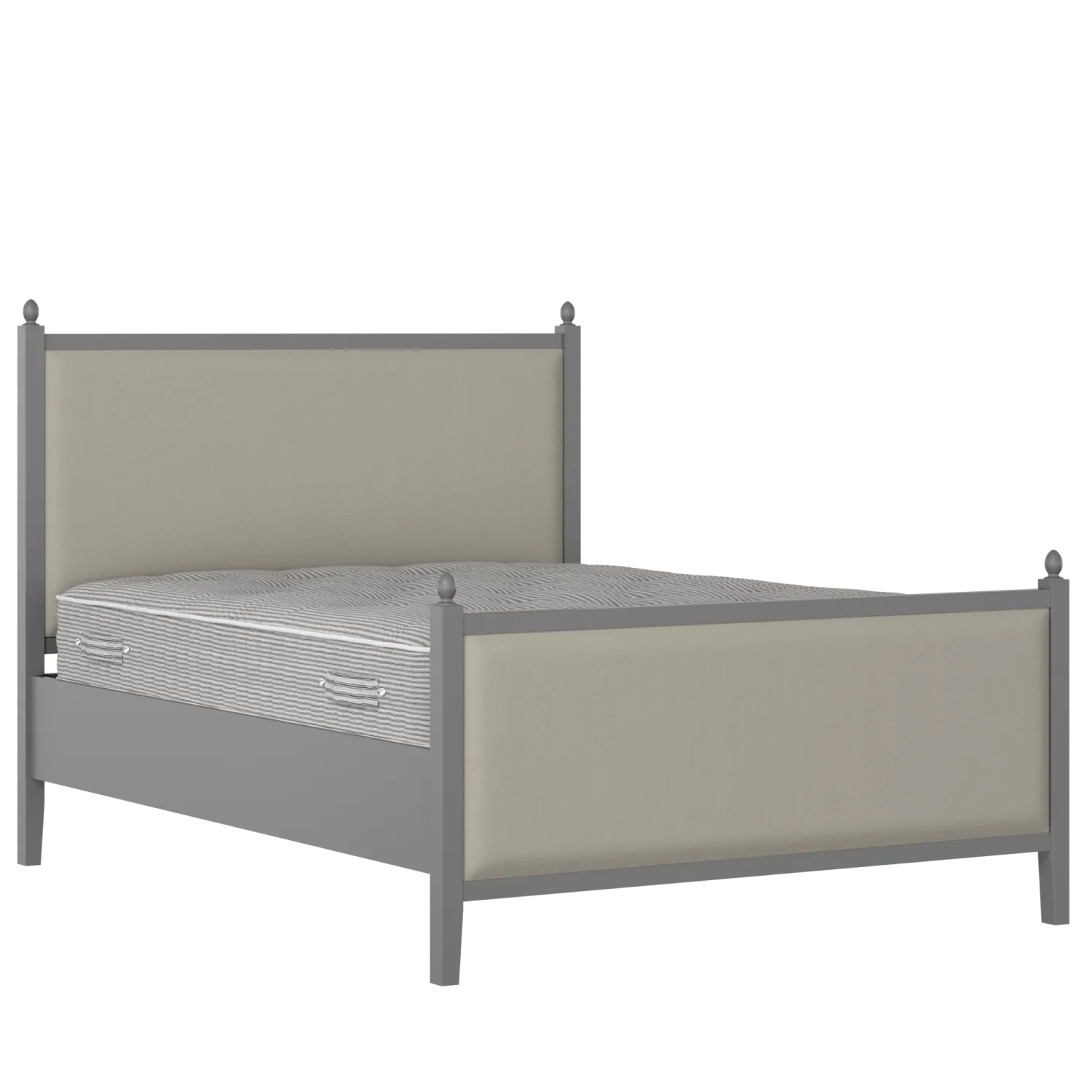 Marbella Upholstered wood upholstered bed in grey with Silver fabric