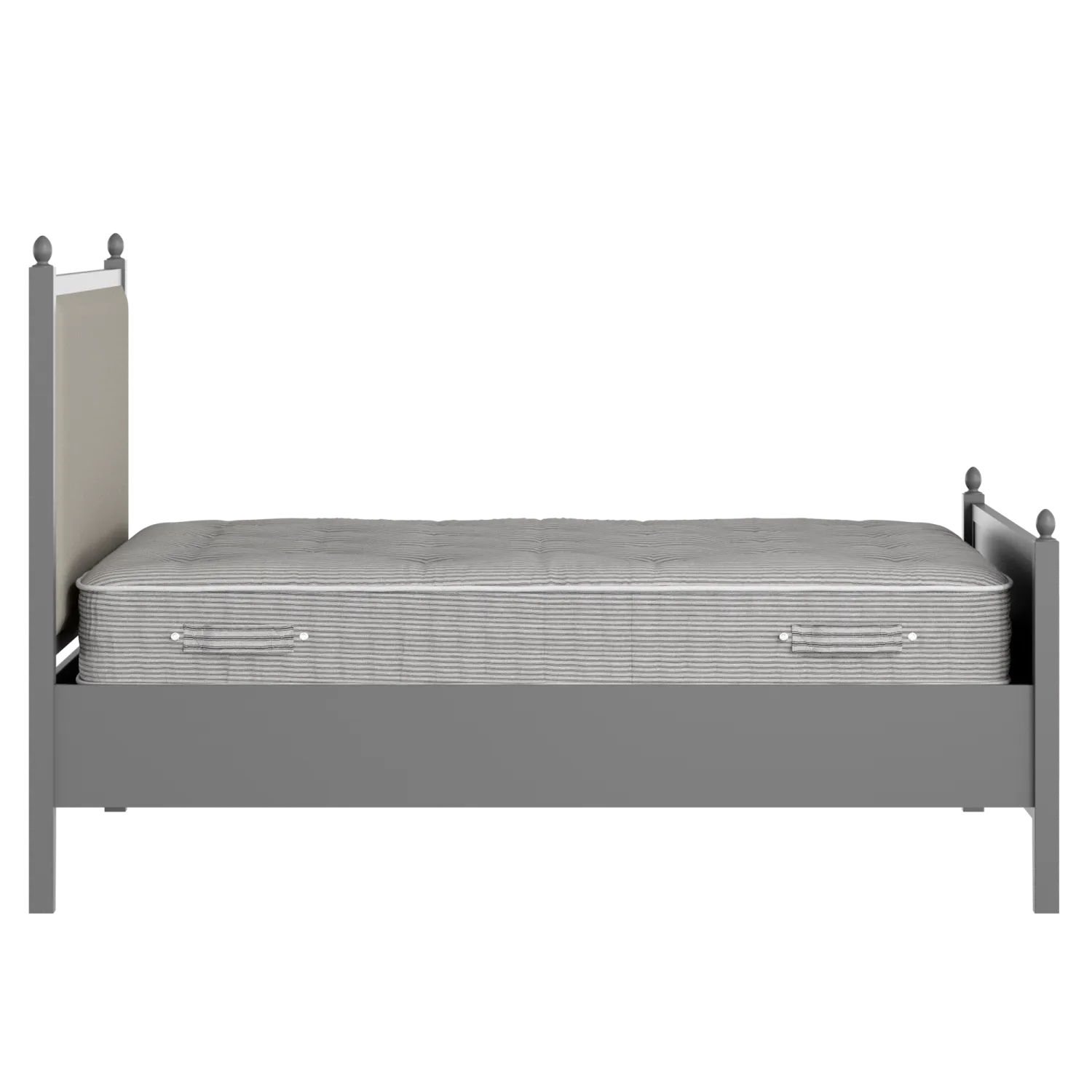 Marbella Upholstered wood upholstered bed in grey with Silver fabric