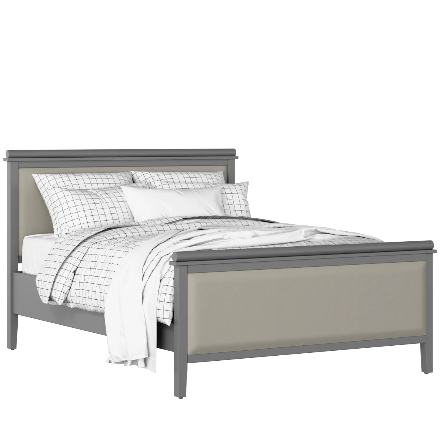 Nocturne Upholstered wood upholstered bed in grey with Silver fabric