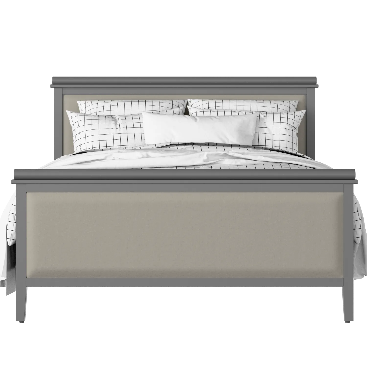 Nocturne Upholstered wood upholstered upholstered bed in grey with Silver fabric