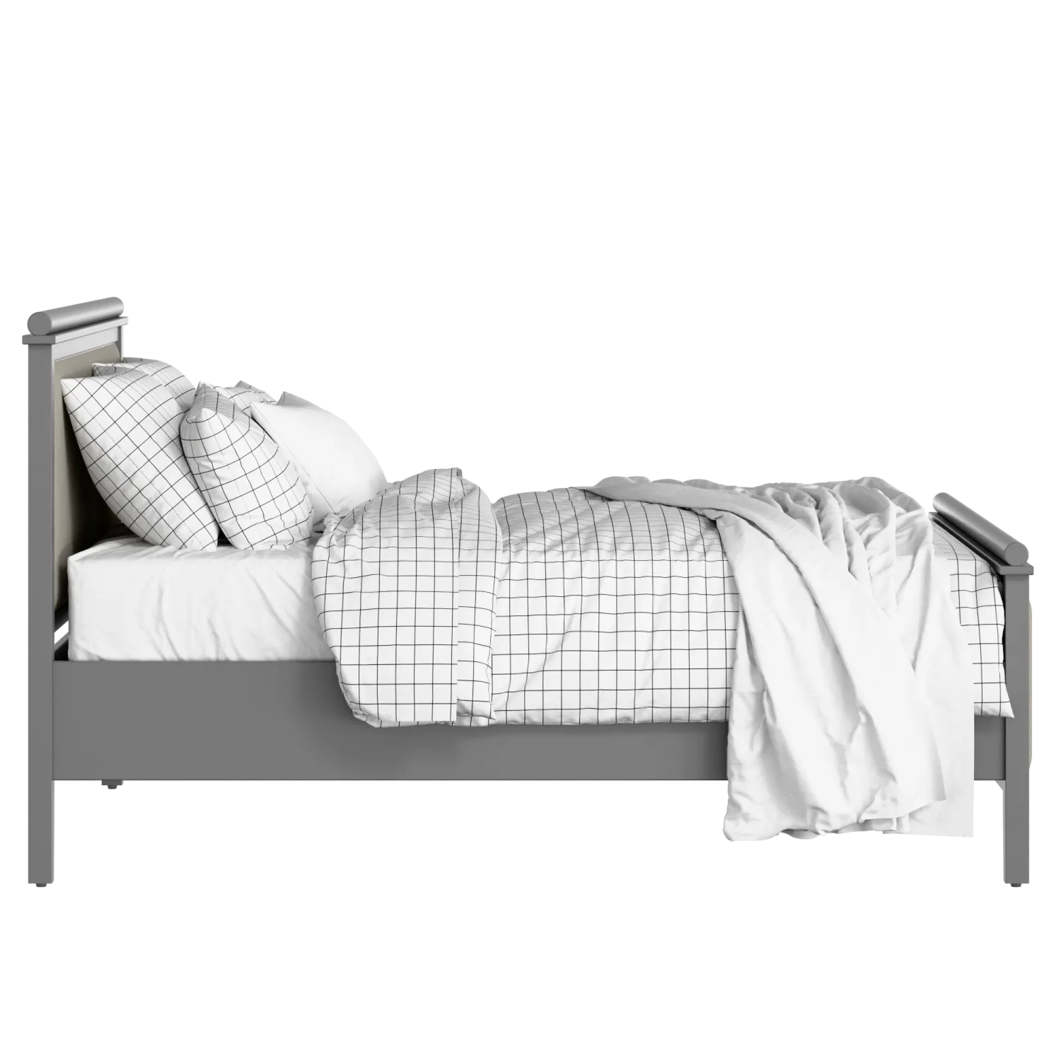Nocturne Upholstered wood upholstered bed in grey with Silver fabric