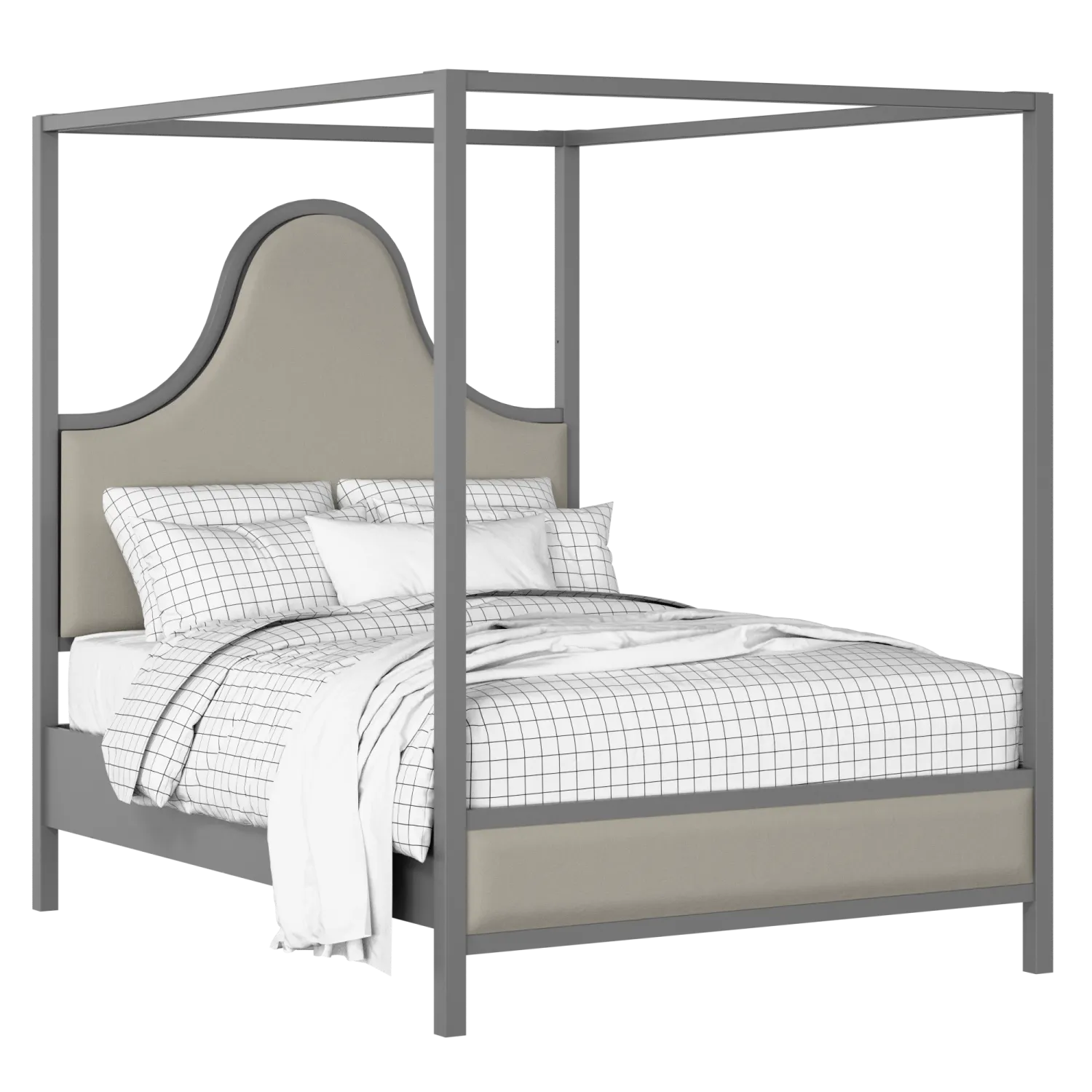 Rowe Upholstered wood upholstered bed in grey with Silver fabric