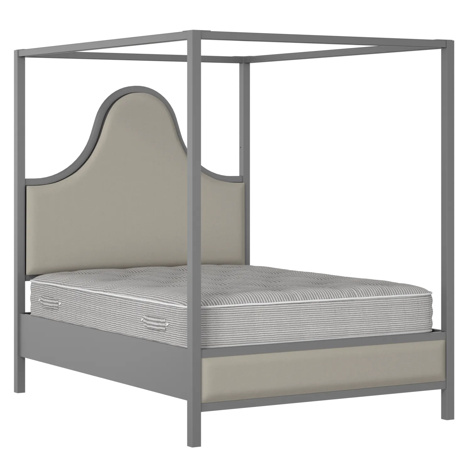 Rowe Upholstered wood upholstered bed in grey with Silver fabric