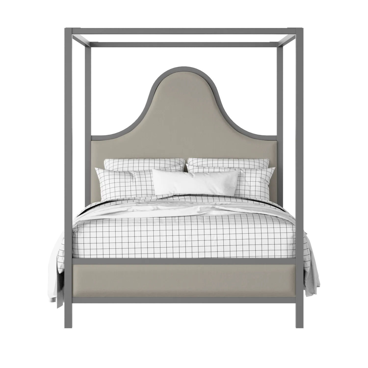 Rowe Upholstered wood upholstered upholstered bed in grey with Silver fabric