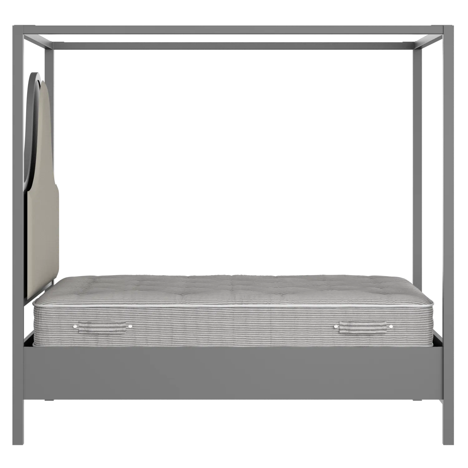 Rowe Upholstered wood upholstered bed in grey with Silver fabric