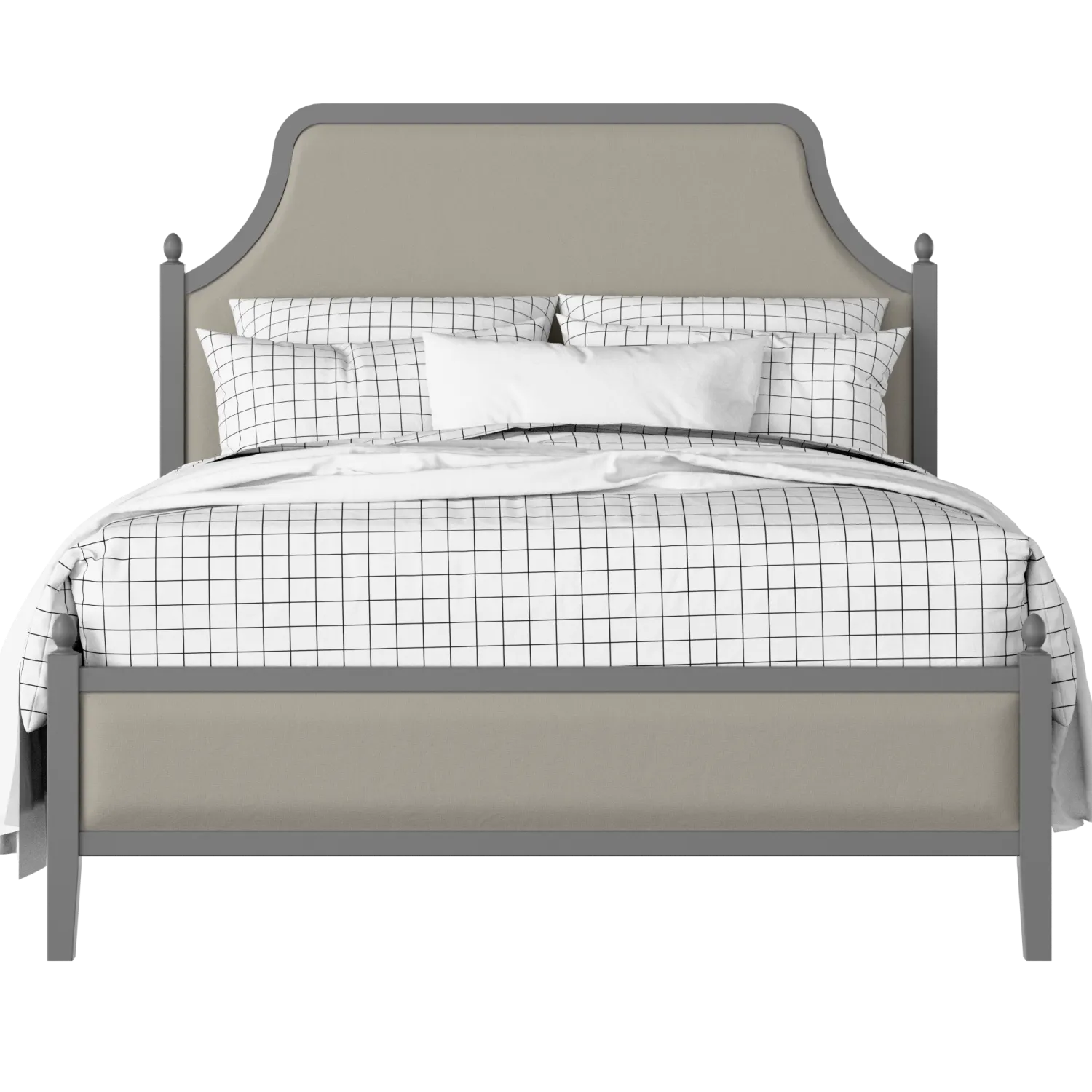 Ruskin Slim Upholstered wood upholstered upholstered bed in grey with Silver fabric
