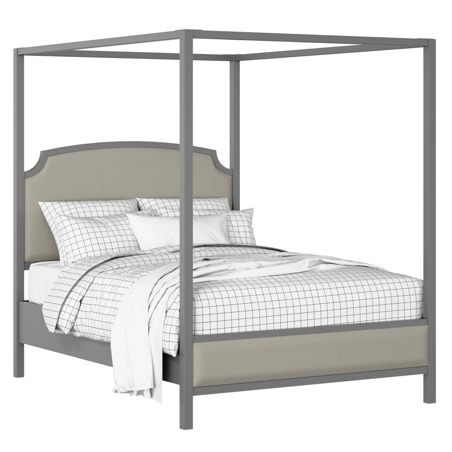 Shelley Slim Upholstered wood upholstered bed in grey with Silver fabric