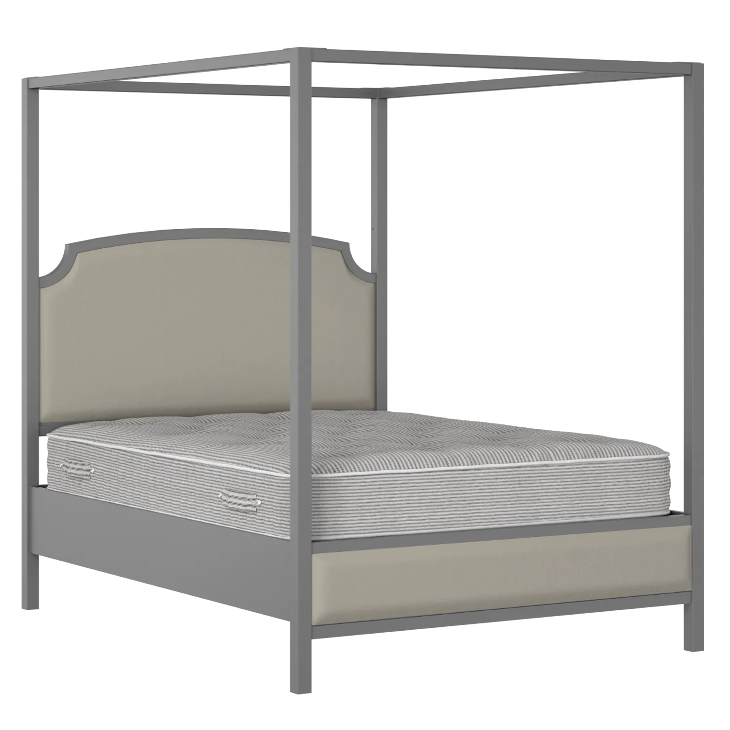 Shelley Slim Upholstered wood upholstered bed in grey with Silver fabric