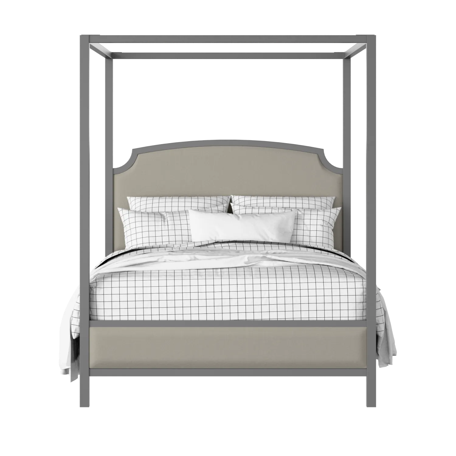 Shelley Slim Upholstered wood upholstered upholstered bed in grey with Silver fabric