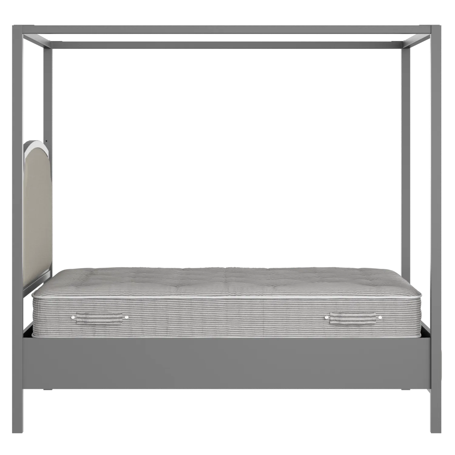 Shelley Slim Upholstered wood upholstered bed in grey with Silver fabric