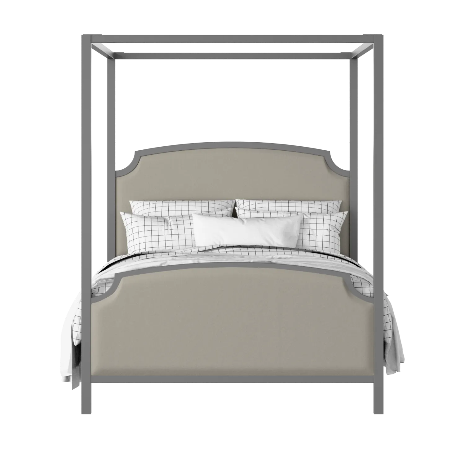 Shelley Upholstered wood upholstered upholstered bed in grey with Silver fabric
