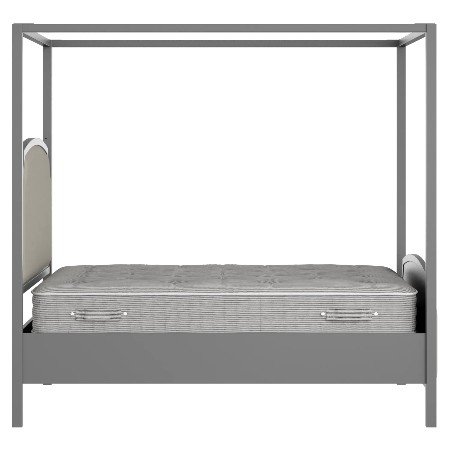 Shelley Upholstered wood upholstered bed in grey with Silver fabric