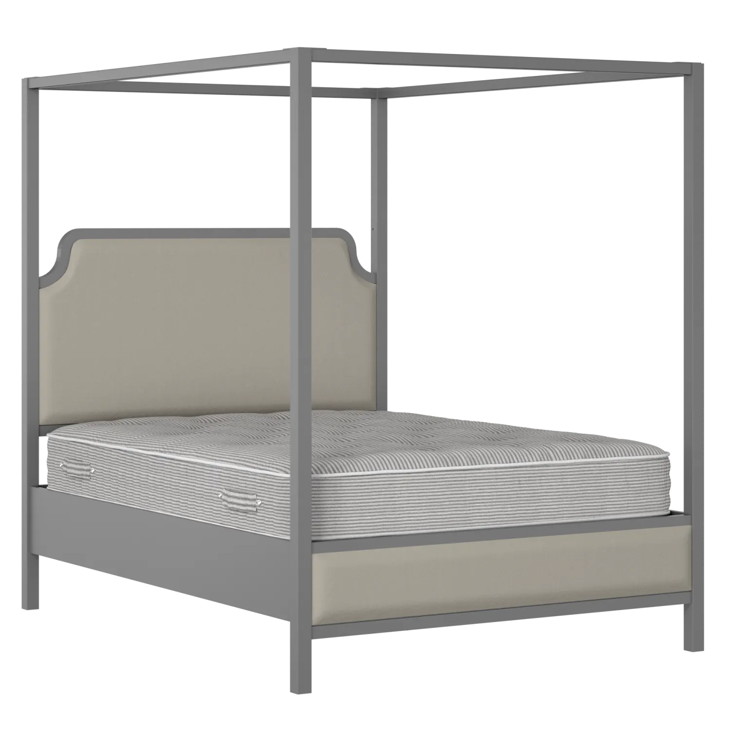 Tate Slim Upholstered wood upholstered bed in grey with Silver fabric