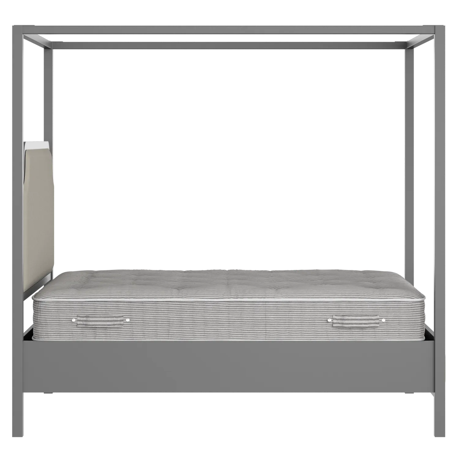 Tate Slim Upholstered wood upholstered bed in grey with Silver fabric