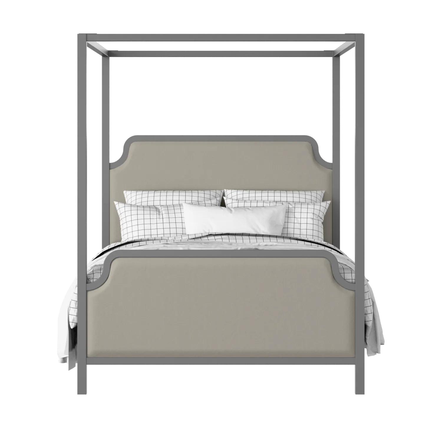 Tate Upholstered wood upholstered upholstered bed in grey with Silver fabric