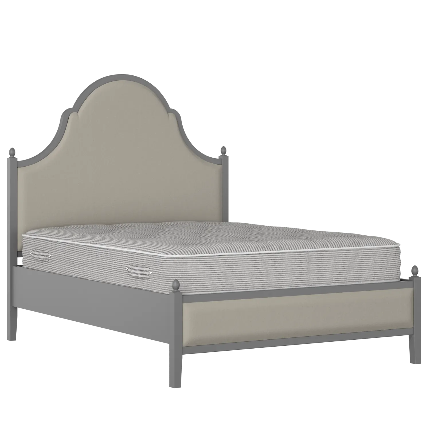 Tennyson Upholstered wood upholstered bed in grey with Silver fabric