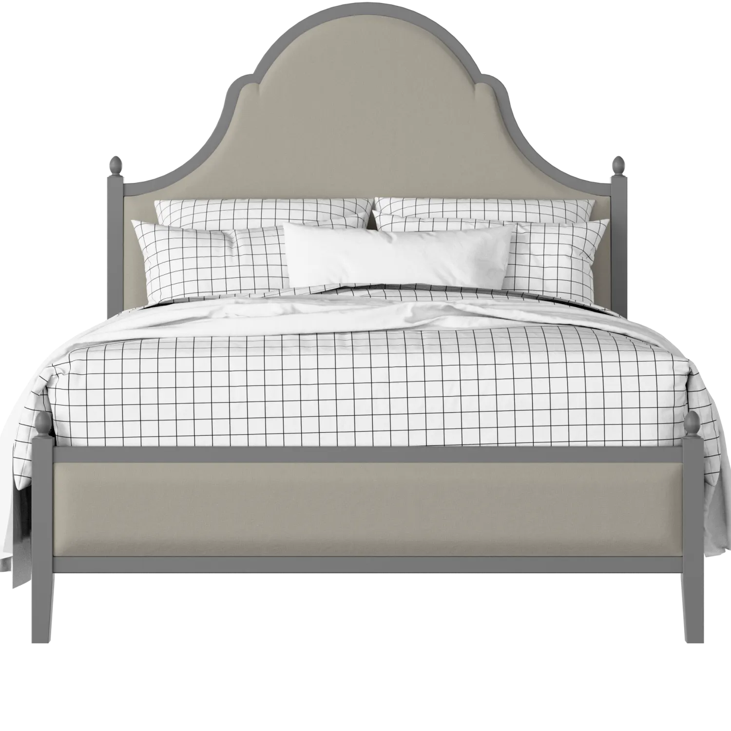 Tennyson Upholstered wood upholstered upholstered bed in grey with Silver fabric