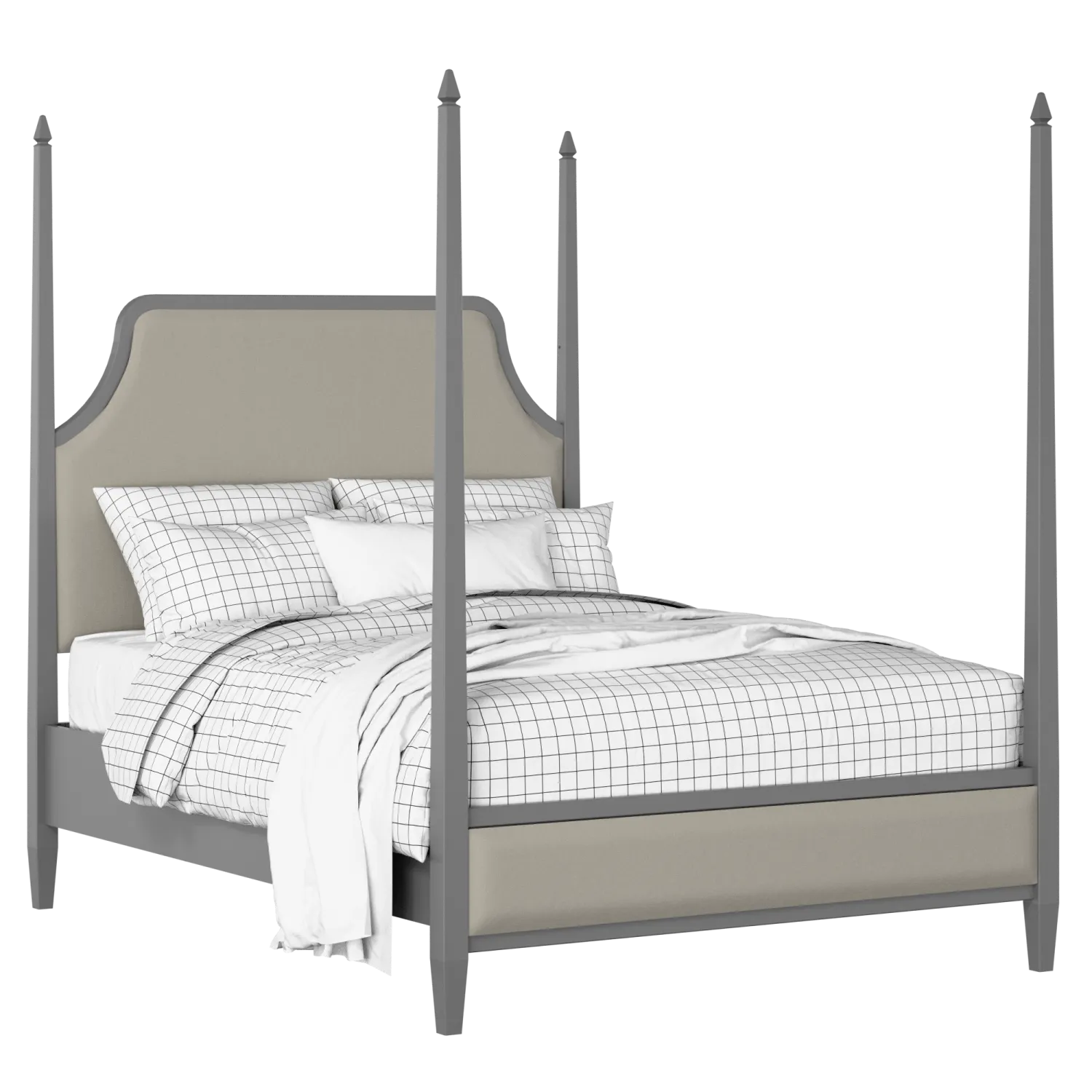 Turner Upholstered wood upholstered bed in grey with Silver fabric