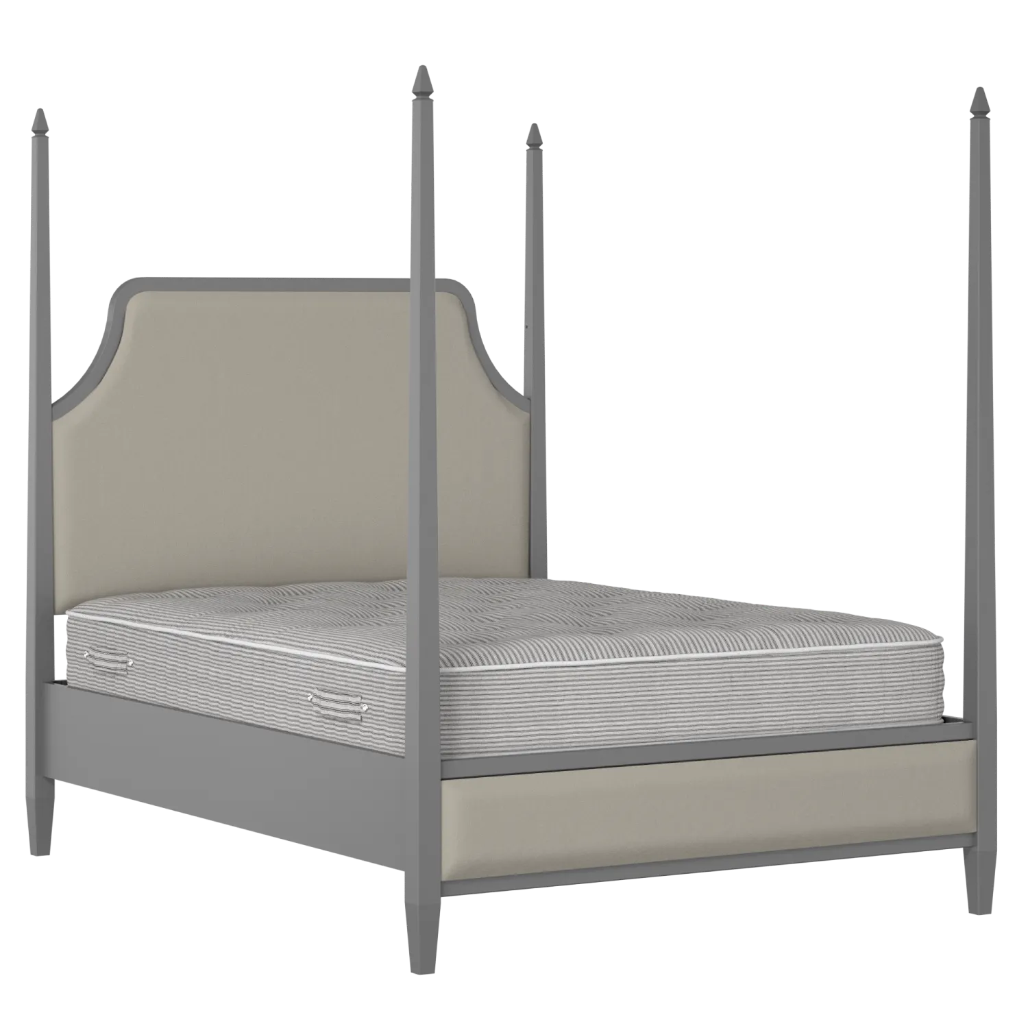 Turner Upholstered wood upholstered bed in grey with Silver fabric