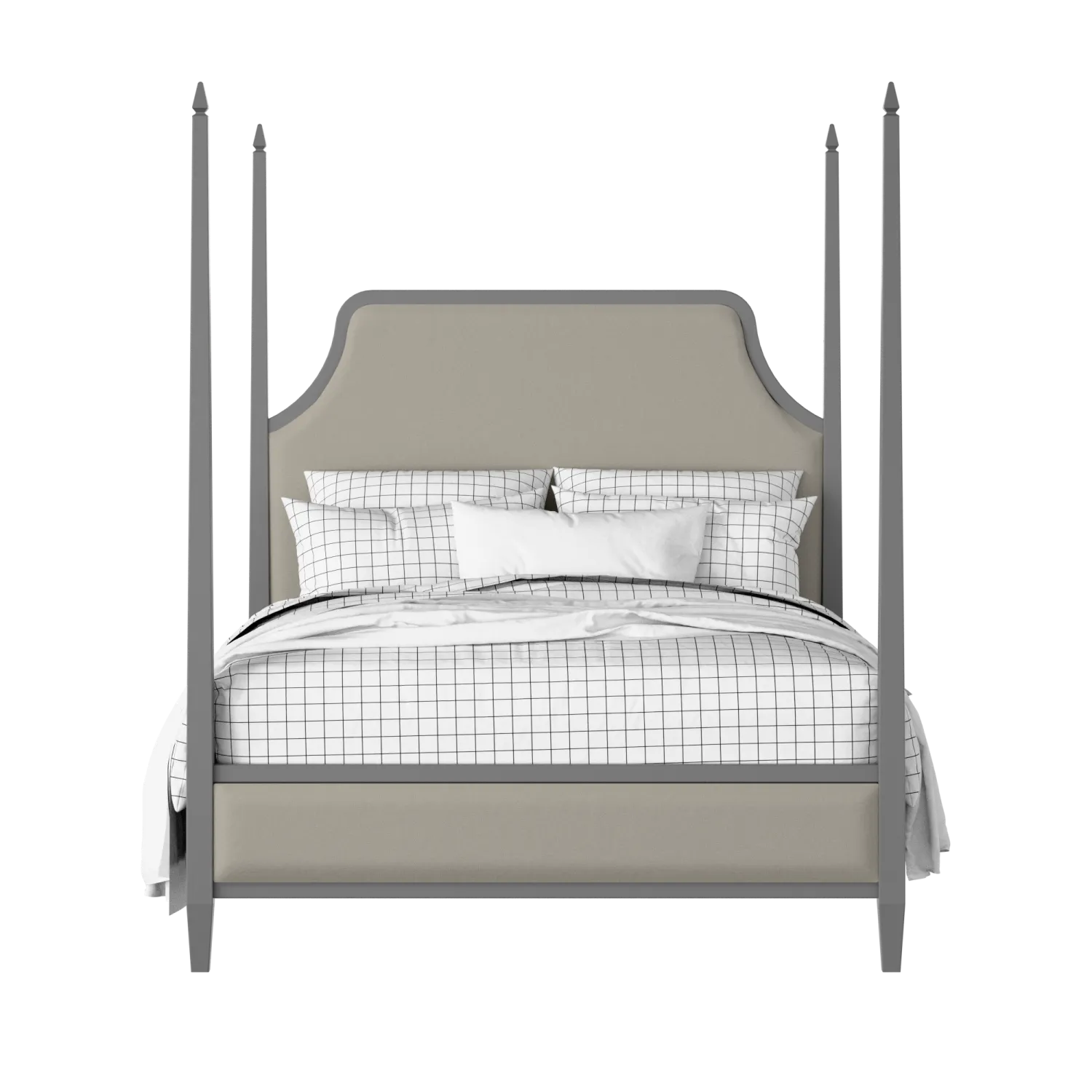 Turner Upholstered wood upholstered upholstered bed in grey with Silver fabric