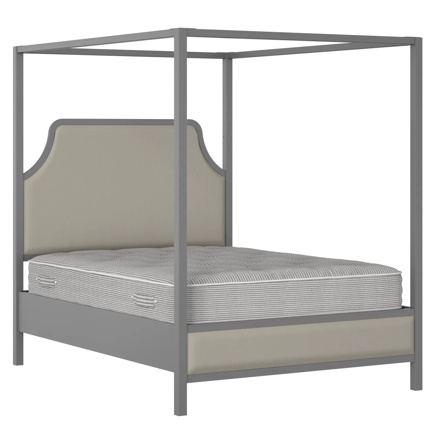 Tynan Upholstered wood upholstered bed in grey with Silver fabric